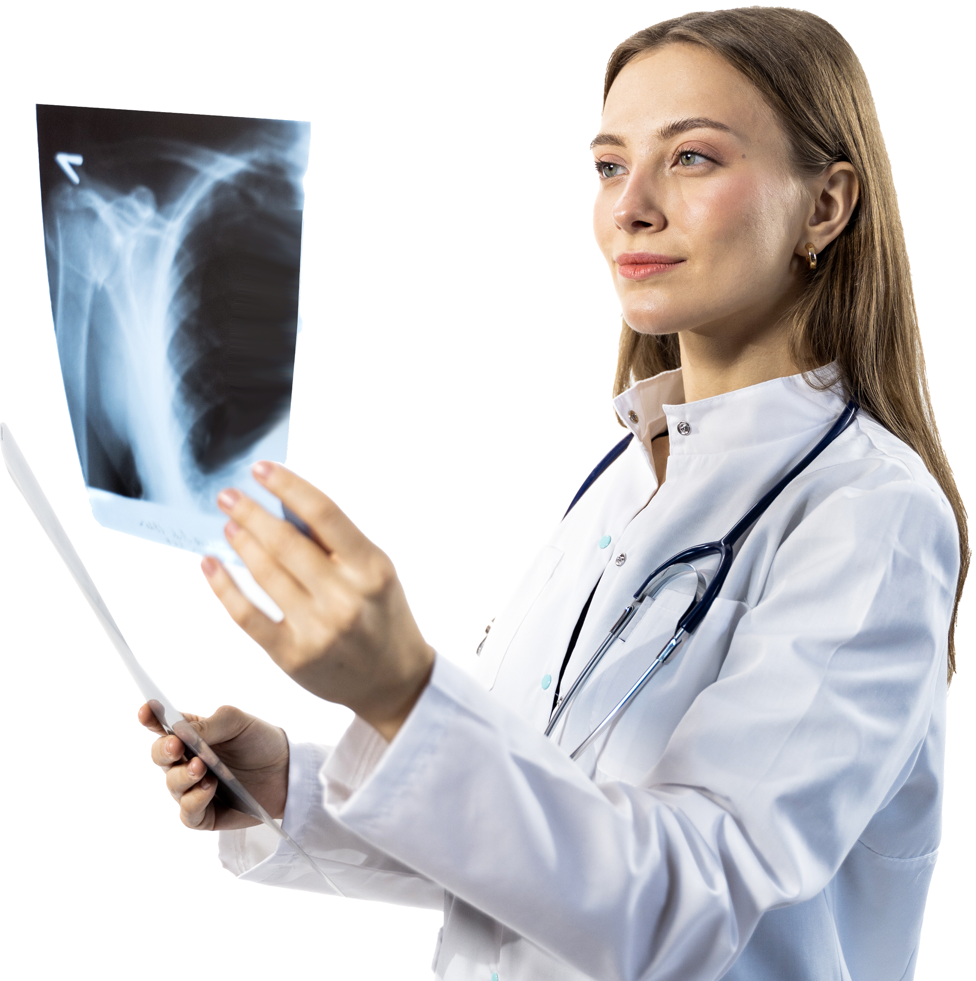 Médica segurando raio-x